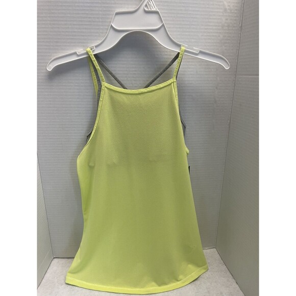 New Ideology Girls Layered Look Active Tank Yellow Over Gray Size M 10/12 - Picture 1 of 7